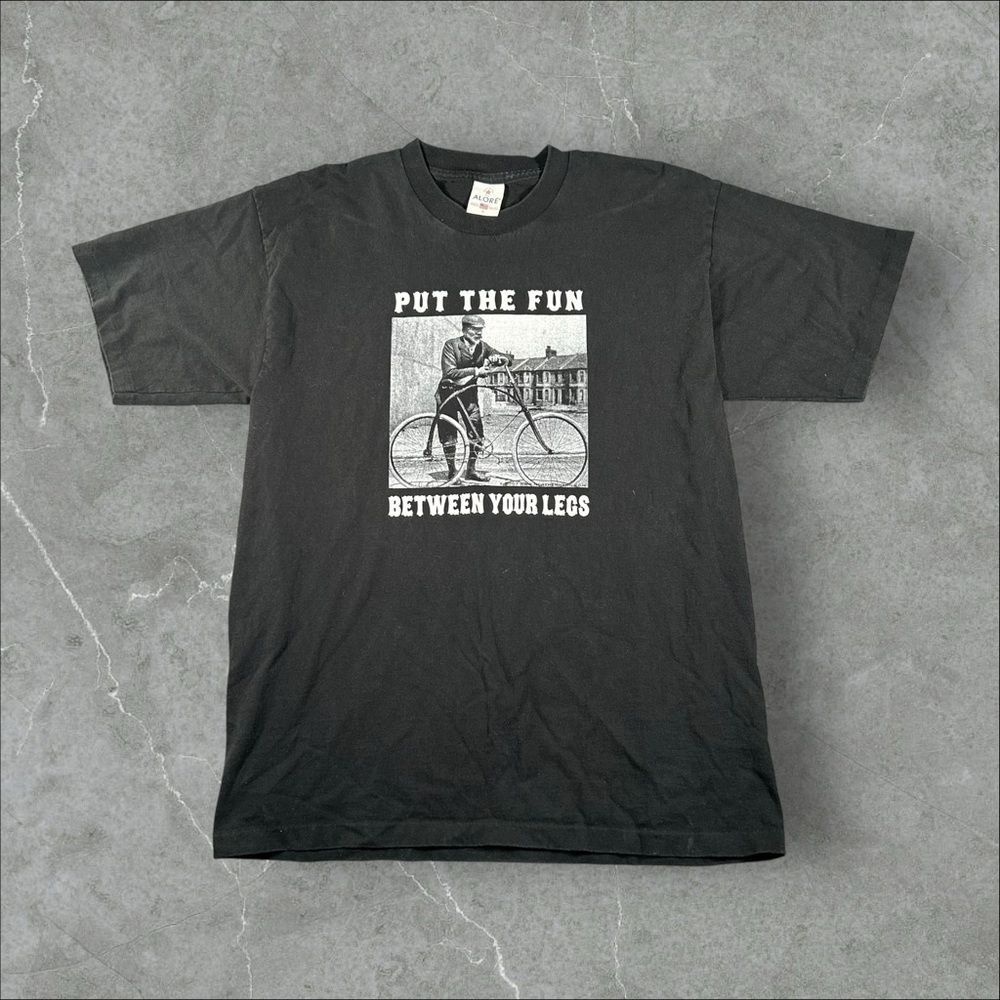 Vintage‎ Shirt Mens Large Black 90s Put The Fun Between Your Legs Funny Harley D